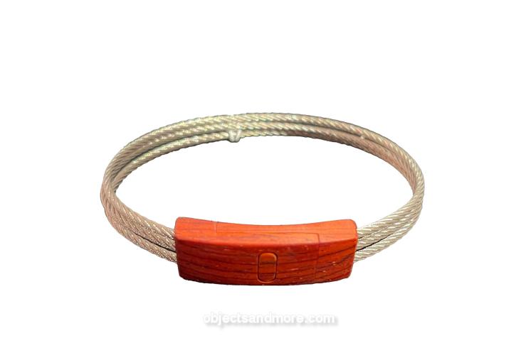 Ebony Wood and Stainless Steel Bracelet L by DAVIN KESLER
